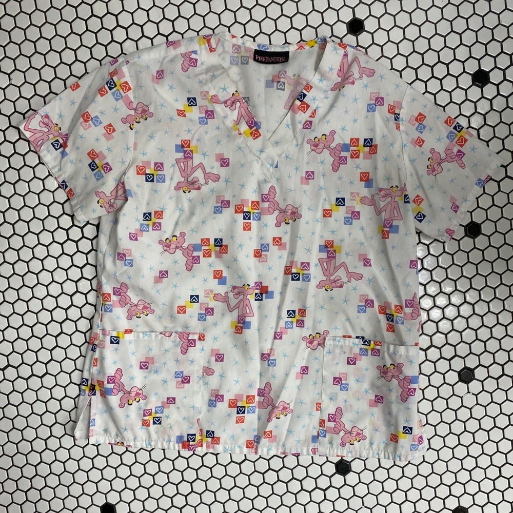 Pink panther scrub top vintage